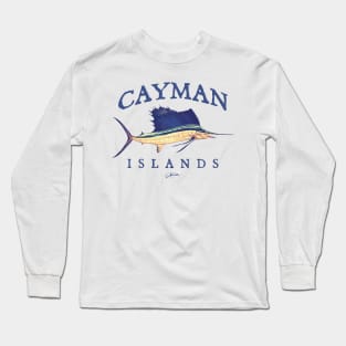 Cayman Islands Vintage Sailfish Long Sleeve T-Shirt